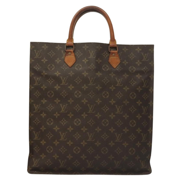 LOUIS VUITTON Monogram Sac Plat Hand Bag M51140 LV Auth 136093
