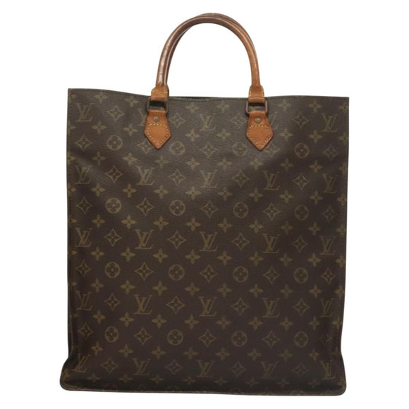 LOUIS VUITTON Monogram Sac Plat Hand Bag M51140 LV Auth 136093