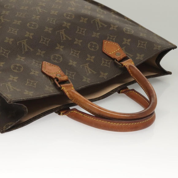 LOUIS VUITTON Monogram Sac Plat Hand Bag M51140 LV Auth 136093