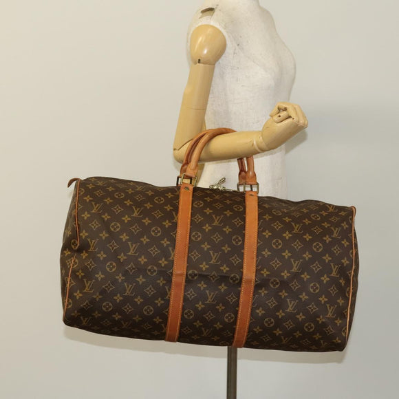 LOUIS VUITTON Monogram Keepall 55 Boston Bag M41424 LV Auth 136098