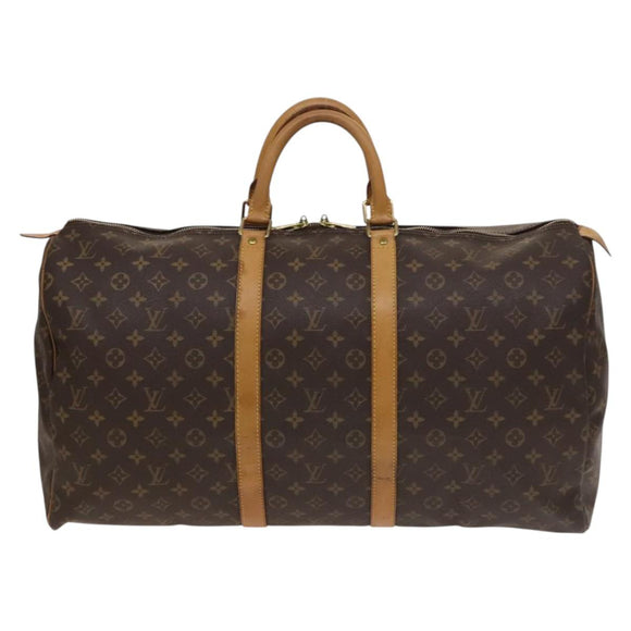 LOUIS VUITTON Monogram Keepall 55 Boston Bag M41424 LV Auth 136102