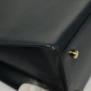 Salvatore Ferragamo Gancini Shoulder Bag Leather Navy Gold Auth 136108-8