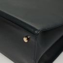 Salvatore Ferragamo Gancini Shoulder Bag Leather Navy Gold Auth 136108-15