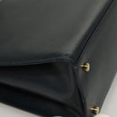 Salvatore Ferragamo Gancini Shoulder Bag Leather Navy Gold Auth 136108-16