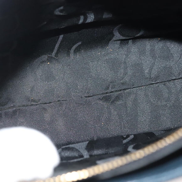 Salvatore Ferragamo Gancini Shoulder Bag Leather Navy Gold Auth 136108