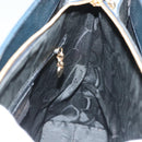 Salvatore Ferragamo Gancini Shoulder Bag Leather Navy Gold Auth 136108-18