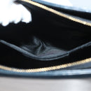 Salvatore Ferragamo Gancini Shoulder Bag Leather Navy Gold Auth 136108-20