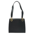 Salvatore Ferragamo Gancini Shoulder Bag Leather Navy Gold Auth 136108-2