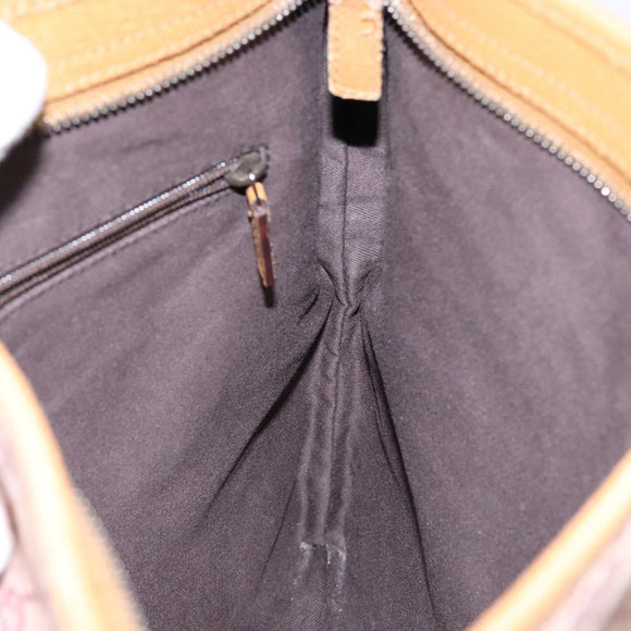 GUCCI GG Canvas Shoulder Bag Pink Silver 113013 Auth 136109