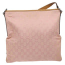 GUCCI GG Canvas Shoulder Bag Pink Silver 113013 Auth 136109-13