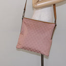 GUCCI GG Canvas Shoulder Bag Pink Silver 113013 Auth 136109-21