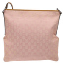 GUCCI GG Canvas Shoulder Bag Pink Silver 113013 Auth 136109-2