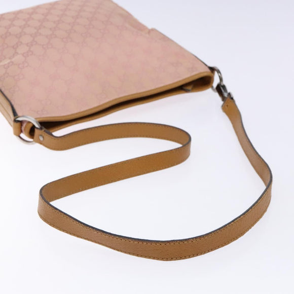 GUCCI GG Canvas Shoulder Bag Pink Silver 113013 Auth 136109
