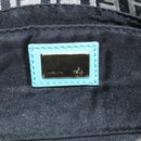 FENDI Zucchino Canvas Mamma Baguette Shoulder Bag Black Gold Auth 136114V-22