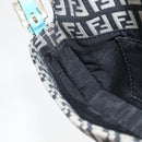 FENDI Zucchino Canvas Mamma Baguette Shoulder Bag Black Gold Auth 136114V-24