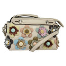 FENDI By The Way Hand Bag Leather 2way Beige Gold Auth 136115-1