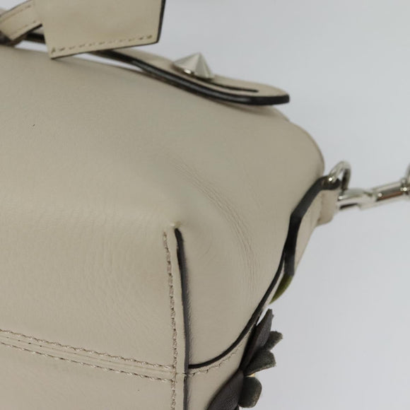 FENDI By The Way Hand Bag Leather 2way Beige Gold Auth 136115