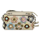 FENDI By The Way Hand Bag Leather 2way Beige Gold Auth 136115-13