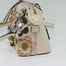 FENDI By The Way Hand Bag Leather 2way Beige Gold Auth 136115-4