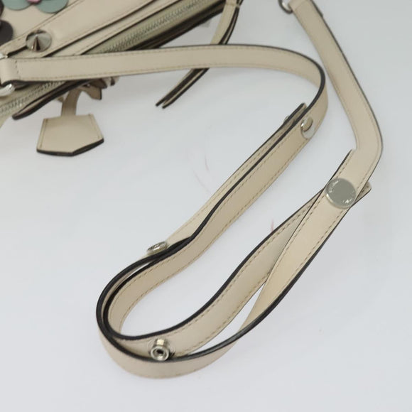 FENDI By The Way Hand Bag Leather 2way Beige Gold Auth 136115