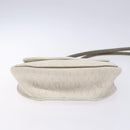 Christian Dior Honeycomb Canvas Shoulder Bag PVC White Gold Auth 136116-6