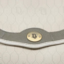 Christian Dior Honeycomb Canvas Shoulder Bag PVC White Gold Auth 136116-18