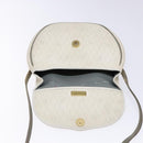 Christian Dior Honeycomb Canvas Shoulder Bag PVC White Gold Auth 136116-19