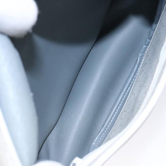 Christian Dior Honeycomb Canvas Shoulder Bag PVC White Gold Auth 136116