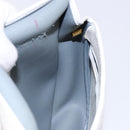 Christian Dior Honeycomb Canvas Shoulder Bag PVC White Gold Auth 136116-21