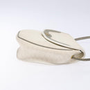 Christian Dior Honeycomb Canvas Shoulder Bag PVC White Gold Auth 136116-4