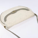 Christian Dior Honeycomb Canvas Shoulder Bag PVC White Gold Auth 136116-7