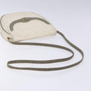 Christian Dior Honeycomb Canvas Shoulder Bag PVC White Gold Auth 136116-8