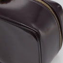 GUCCI Bamboo Vanity Hand Bag Leather Purple Gold 032 1956 0150 Auth 136119-9