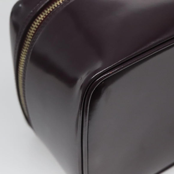 GUCCI Bamboo Vanity Hand Bag Leather Purple Gold 032 1956 0150 Auth 136119