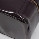 GUCCI Bamboo Vanity Hand Bag Leather Purple Gold 032 1956 0150 Auth 136119-15