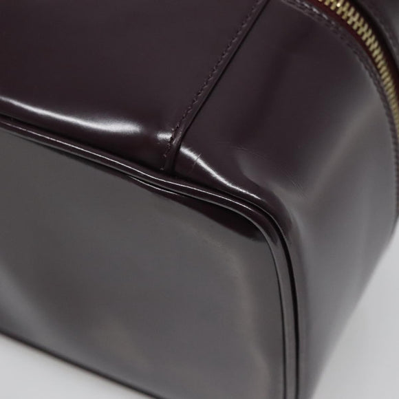 GUCCI Bamboo Vanity Hand Bag Leather Purple Gold 032 1956 0150 Auth 136119