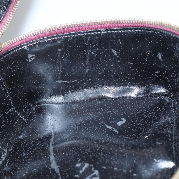 GUCCI Bamboo Vanity Hand Bag Leather Purple Gold 032 1956 0150 Auth 136119