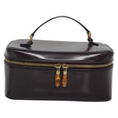 GUCCI Bamboo Vanity Hand Bag Leather Purple Gold 032 1956 0150 Auth 136119-13
