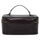 GUCCI Bamboo Vanity Hand Bag Leather Purple Gold 032 1956 0150 Auth 136119-2