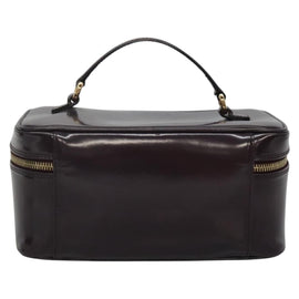 GUCCI Bamboo Vanity Hand Bag Leather Purple Gold 032 1956 0150 Auth 136119 - 0