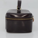 GUCCI Bamboo Vanity Hand Bag Leather Purple Gold 032 1956 0150 Auth 136119-3