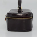 GUCCI Bamboo Vanity Hand Bag Leather Purple Gold 032 1956 0150 Auth 136119-4