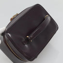 GUCCI Bamboo Vanity Hand Bag Leather Purple Gold 032 1956 0150 Auth 136119-6