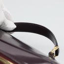 GUCCI Bamboo Vanity Hand Bag Leather Purple Gold 032 1956 0150 Auth 136119-8