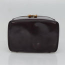 GUCCI Bamboo Vanity Hand Bag Leather Purple Gold 032 1956 0150 Auth 136119-5