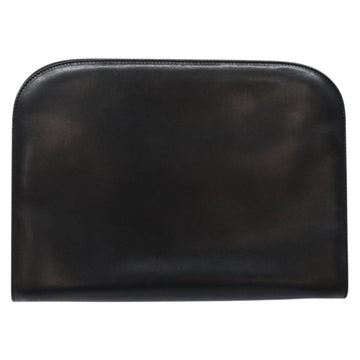 Salvatore Ferragamo Gancini Chain Shoulder Bag Leather Black Gold Auth 136121 - 0