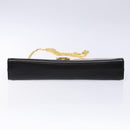 Salvatore Ferragamo Gancini Chain Shoulder Bag Leather Black Gold Auth 136121-5