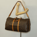 LOUIS VUITTON Monogram Keepall Bandouliere 55 Boston Bag M41414 LV Auth 136135-23