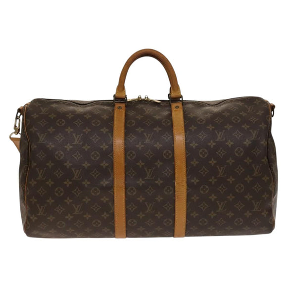 LOUIS VUITTON Monogram Keepall Bandouliere 55 Boston Bag M41414 LV Auth 136135