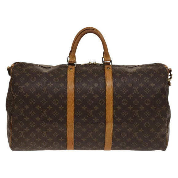 LOUIS VUITTON Monogram Keepall Bandouliere 55 Boston Bag M41414 LV Auth 136135